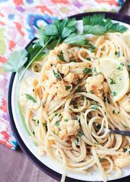 Cauliflower Scampi In Lemon Garlic White Wine Sauce Recipe Garlic White Wine Sauce Easy Pasta White Wine Sauce