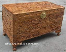 Wonderful chinese chest trunk in camphor wood. Antique Furniture Chinese Carve Flower Bird Camphor Wood Trunk China Trunk Camphor Trunk