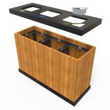 oslo mw corbeille exterieure pour tri selectif 3 bacs 50 litres a 100 litres 4 recycling storage pool furniture dustbin ideas