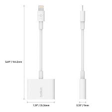 Belkin Mfi Lightning Audio Charge Rockstar Adapter Cable