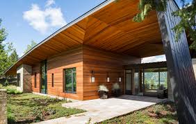 Diseno De Moderna Casa De Campo En Madera Y Piedra