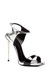 Black And Silver Shoes Black And Silver Sandal With Metal Heel By Giuseppe Zanotti Giuseppe Zanotti Heels Silver Sandals Heels