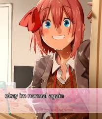 khyle., sayori (doki doki literature club), doki doki literature club,  highres, 1girl, bathroom, blue eyes, english text, grin, hair between eyes,  hair ornament, looking at viewer, pink hair, shower (place), smile, solo,