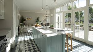 tile floor with white cabinets houzz