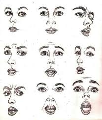 We look at drawings or photos and it looks so easy, but then, when it's our turn, everything is 10x harder. Drawcings Of Facial Expressions Google Search Human Face Drawing Facial Expressions Drawing Facial Expressions
