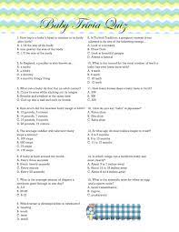 Simply select the correct answer for each question. Free Printable Baby Shower Trivia Quiz