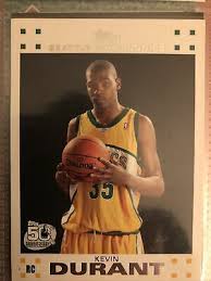 And with no surprise, his card went up during the covid spike making all time highs of $2,000, even when he did not play at all. 2007 08 Topps Nba Kevin Durant Rookie Card Rc 50th Anniversary White 2 Sonics Ebay