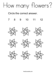 Brighten your child's summer with this spring coloring page. How Many Flowers Coloring Page Twisty Noodle