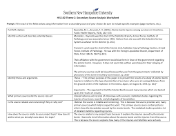 Social studies document analysis interactive and downloadable worksheet. His100 Secondary Source Analysis Worksheet Studocu