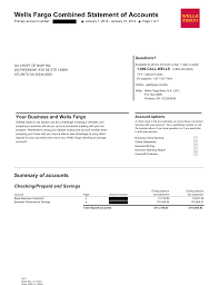 Support multiple bank accounts on the same blank check paper stock. Wells Fargo Combined Statement Of Accounts