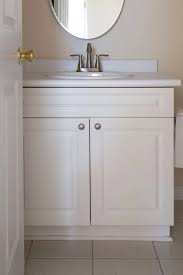 Shaker cabinets come standard with full overlay doors and offer a simple, refined look in if you want a white cabinet with a more traditional raised panel door then aspen white is perfect for you! How To Paint A Bathroom Vanity Angela Marie Made