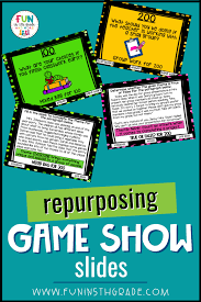 Repurposing Game Show Slides - Fun in 5th Grade & MORE