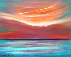 Your print is backed with providing protection and rigidity and finished with hanging/floating hardware for that floating off the wall look. Serenity 2 Abstract Sunset Painting By Gina De Gorna