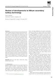 Read principles and applications of lithium secondary batteries ebook free. Pdf Review Of Developments In Lithium Secondary Battery Technology