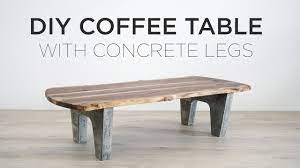 When you find something level that's the right height, make an inexpensive diy table by topping it with granite, marble, glass, or wood. Diy Coffee Table With Concrete Legs Youtube