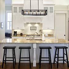Beuhouz 37 8 Long Wood Chandelier Light For Kitchen Island Metal Farmhouse Dining Room Lighting Rectangle Rustic Chandelier Billiard Light 6 Lights Edison E26 8001a Farmhouse Goals