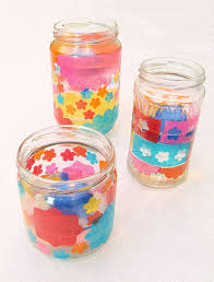 Decoupaged Tissue Paper Candle Jars Paper Candle Decoupage Candles Tissue Paper Candles