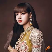 Lisa from Blackpink in traditional Indian attire on Craiyon