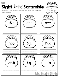 If you have this in a word processing file, simply copy it and paste it into the box to the left. The Moffatt Girls St Patrick S Day No Prep Packets Sight Words Sight Word Practice Words