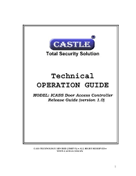 Integrated access communication sdn bhd: Icass Door Controller Pdf Cass Technology Sdn Bhd