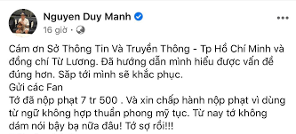 Tư duy phản biện thúc đẩy sáng tạo. Ca Sá»¹ Duy Máº¡nh Ä'a Bá»‹ Pháº¡t Vi Hanh Vi Gi