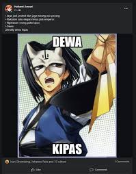 Pemblokiran akun dewa kipas milik dadang subur oleh situs catur online profesional chess.com pada awal maret ramai ditanggapi netizen di indonesia kemudian menjadi heboh di media sosial. 10 Meme Kocak Dewa Kipas Bikinan Warganet Usai Konflik Dengan Gotham Chess Bikin Ngakak