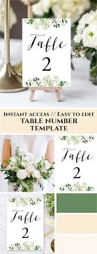 Greenery Wedding Table Numbers Template Rustic Greenery Table Etsy Table Numbers Wedding Diy Diy Wedding Table Wedding Table Numbers Template