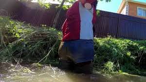 One of the girls here isn't even fishing, but i couldn't resist, as she's. Wetlook 219 Girl In Waders And Denim Shorts In The Water Youtube