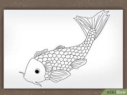 Extend two long, curved lines from the top and side of the circle. How To Draw A Koi Fish 7 Steps With Pictures Wikihow