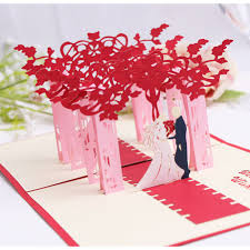 How to have fun with paper and kill bore. Wedding Anniversary 3d Pop Up Greeting Card Diy Creative Card Shopee Malaysia