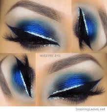 Sweet Blue Eye Makeup With Silver Glitter Eye Line Inspiring Ladies Dramatic Eye Makeup Blue Eye Makeup Blue Makeup
