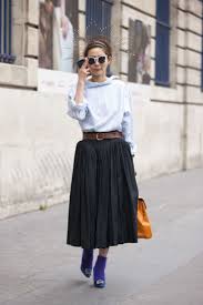 5 Ways To Wear The Backward Shirt Trend Glam Radar Fashion Midi Skirt Outfit Street Style