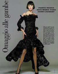 Spring 1987 Yves Saint Laurent Runway Black Net & Raffia High Low Dres –  Shrimpton Couture