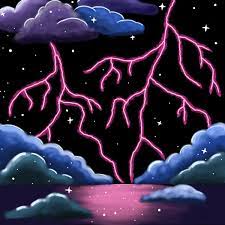 Pink Lightning Simple Canvas Paintings Canvas Art Painting Cute Canvas Paintings