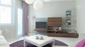 Storage holders & racks, bathroom shelves material: Living Room Contemporary Style With Brown Wall Cabinets White Low Table With Glass Tabletop And Purple Round Carpet In The Center 3d Render Stock Photo Picture And Royalty Free Image Image 46284326