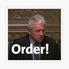 The clips were paired with. John Bercow Order Sticker By Babbe Redbubble
