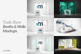 Trade Show Booths Walls Mockups Tradeshow Booth Mockup Design Mockup Free