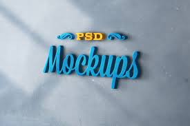 Download Free 3d Realistic Logo Mockup Psd Free Design Resources