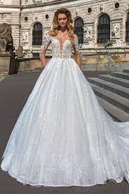 Crystal Design Amanda Sheer Wedding Dress Lace Applique Wedding Dress Bridal Gowns Vintage