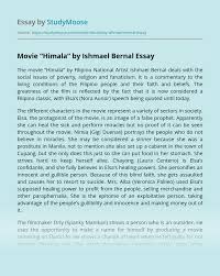 A critique is usually written in response to a creative work such as a. Movie Himala By Ishmael Bernal Free Essay Example