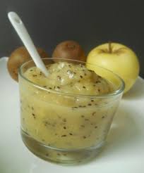 Une Compote Vitaminee Parfumee A La Vanille Recette Dessert Compote Pomme Kiwi Par Lacuillereauxmille Compote Pomme Kiwi Recette Kiwi Compote De Pomme