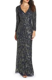 Ieena for mac duggal long sleeve sequin sheath dress. Mac Duggal Beaded Long Sleeve Gown Nordstrom