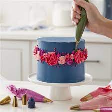 Wilton W80009 Cake Decorating Set With Piping Tips Navy Blue Gold Pack Of 17 Walmart Com Cake Decorating Supplies Cake Decorating Set Blue Birthday Cakes