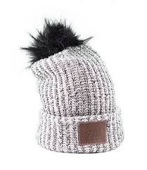 Pom Cuffed Beanies Love Your Melon Pom Beanie Leather Patches