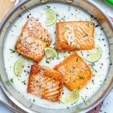 Creamy Coconut Lime Salmon Recipe Healthy Salmon Recipes Salmon Dinner Recipes Healthy Fitness Meals