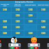 Three players compete against each other by coming up with the question for a given answer. 1