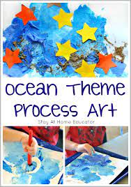 Sea star art collage by the pinterested parent. Ocean Art For Toddlers And Preschoolers Process Art Process Art Preschool Toddler Art Projects Preschool Art