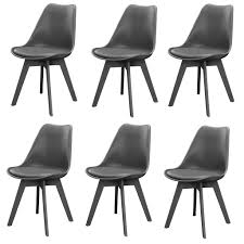Stühle Möbel Wohnen 6x Design Stühle Esszimmer Grau Stuhl