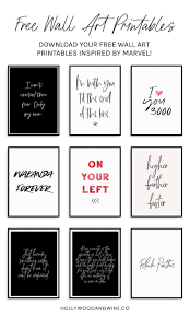 Bathroom Free Printable Wall Art Black And White 10 Free Marvel Quote Art Printables Hollywood Wine Free Printable Wall Art Quotes Printable Wall Art Bedroom Marvel Wall Art