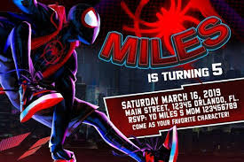 Spider Verse Invitation Birthday Party Miles Morales Invitacion Digital File Fast Service 4 Ho Spiderman Birthday Party Spiderman Birthday Spiderman Party